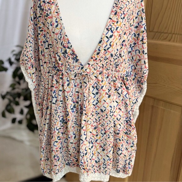 Summersalt Swim Coverup Boho Poncho Drawstring Womens small Crochet Beachy Pool - Picture 1 of 14